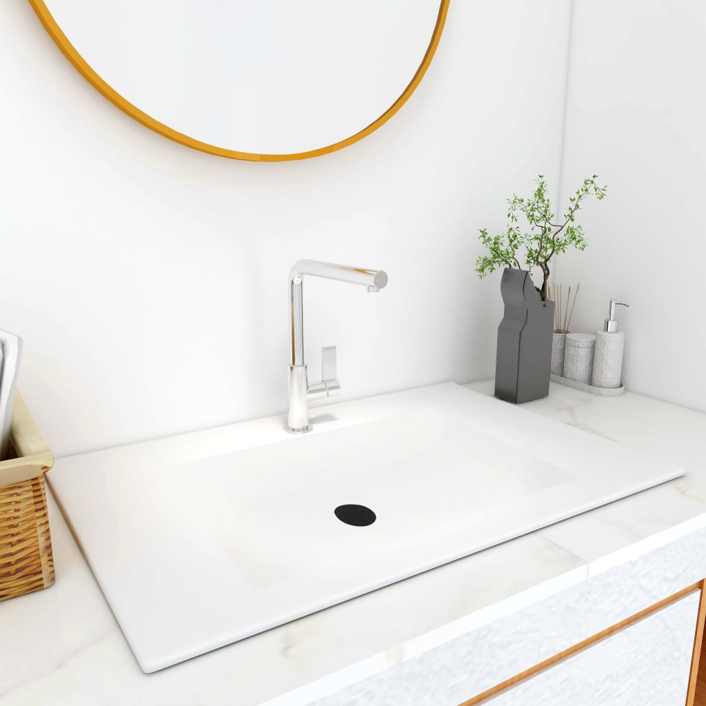 Berkfield Built-in Wash Basin 750x460x130 mm SMC White