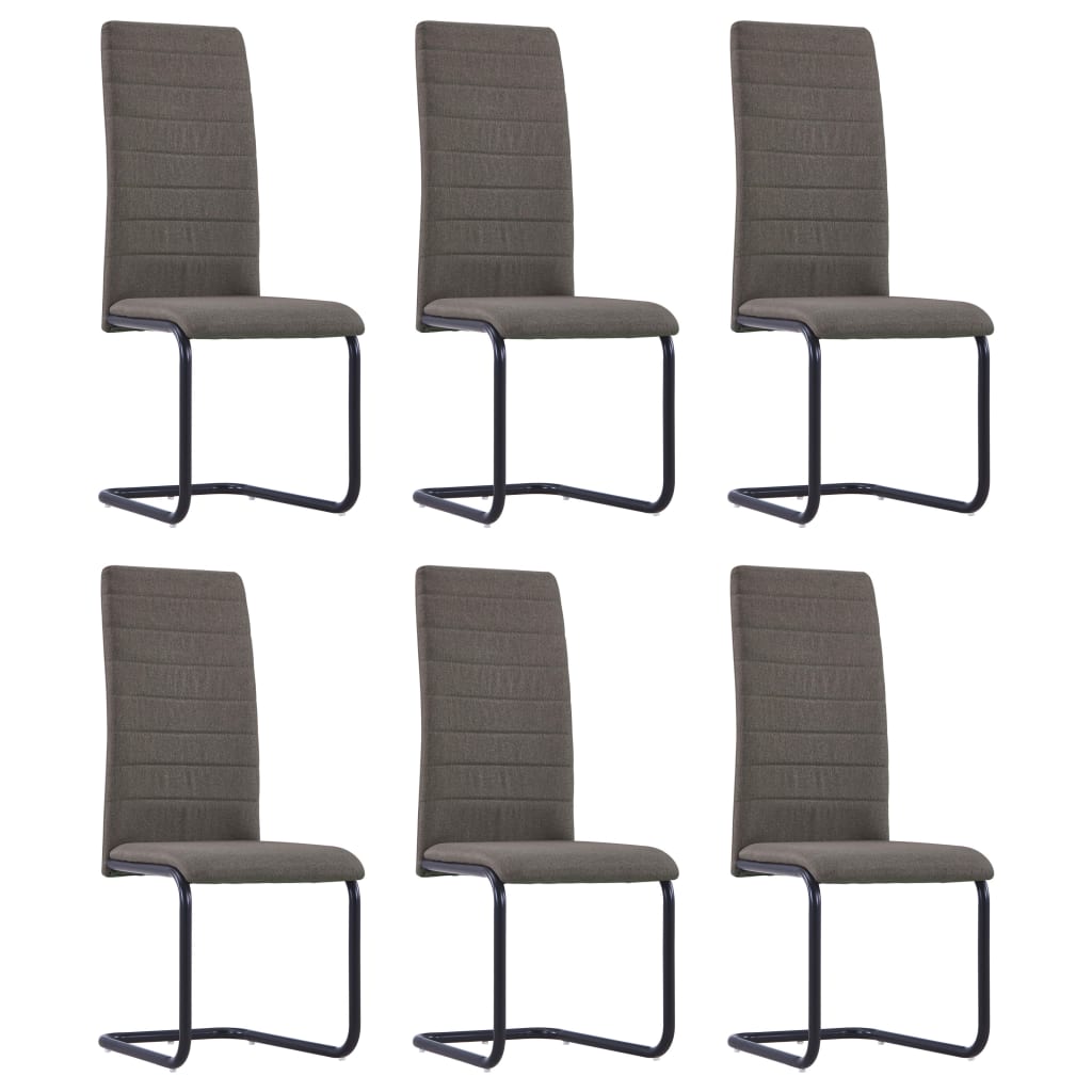 Berkfield Cantilever Dining Chairs 6 pcs Taupe Fabric