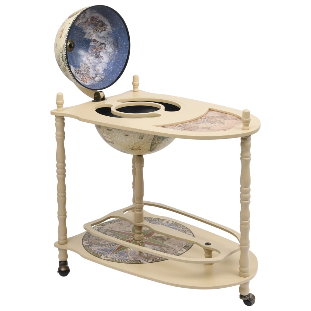 Berkfield Freestanding Globe Bar Wind Stand Eucalyptus Wood Green