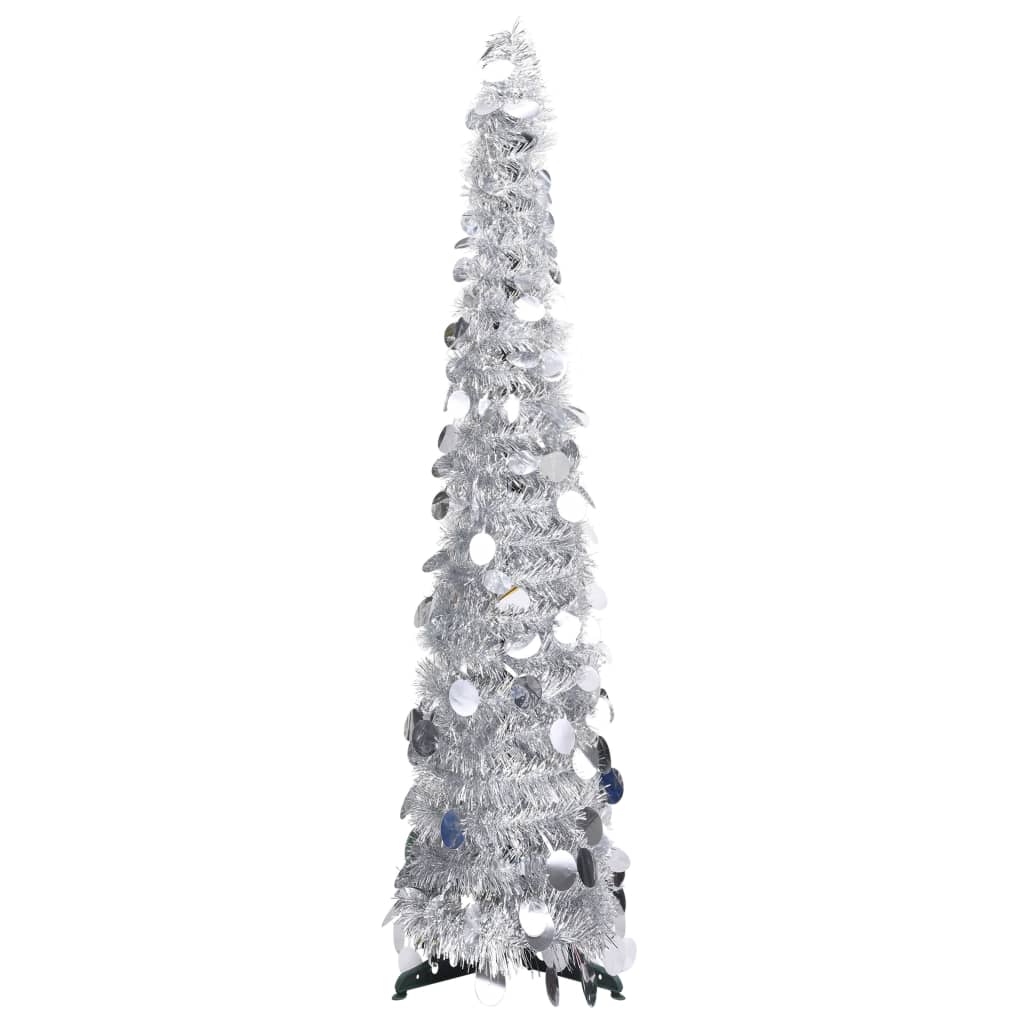 Berkfield Pop-up Artificial Christmas Tree Silver 120 cm PET