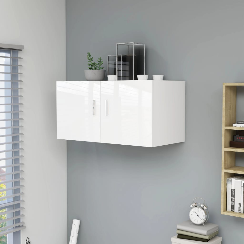 Berkfield Wall Mounted Cabinet High Gloss White 80x39x40 cm Engineered Wood