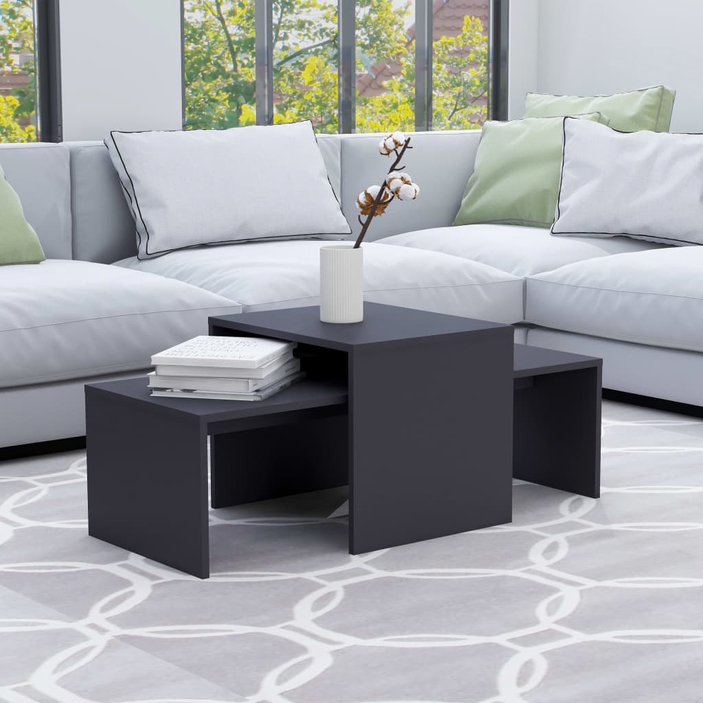 Berkfield Coffee Table Set Grey 100x48x40 cm Engineered Wood
