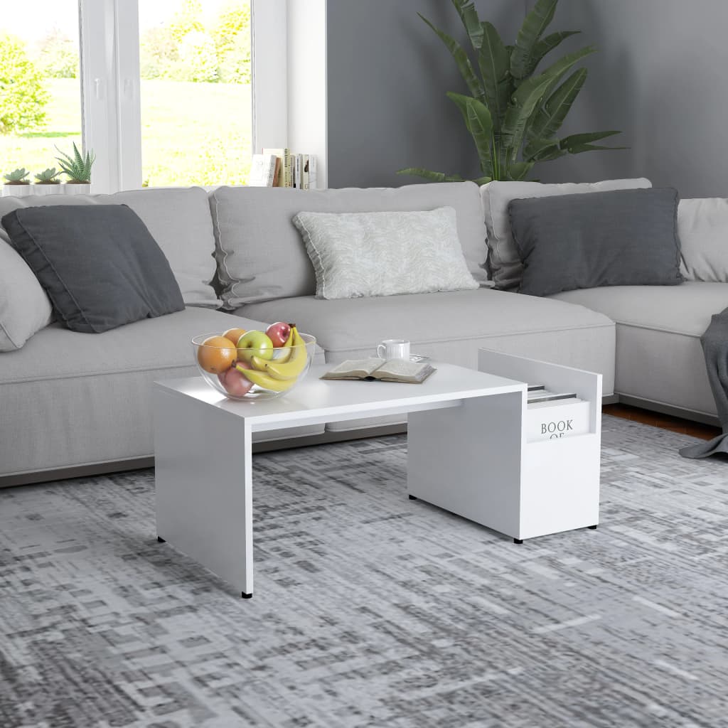 Berkfield Coffee Table White 90x45x35 cm Engineered Wood