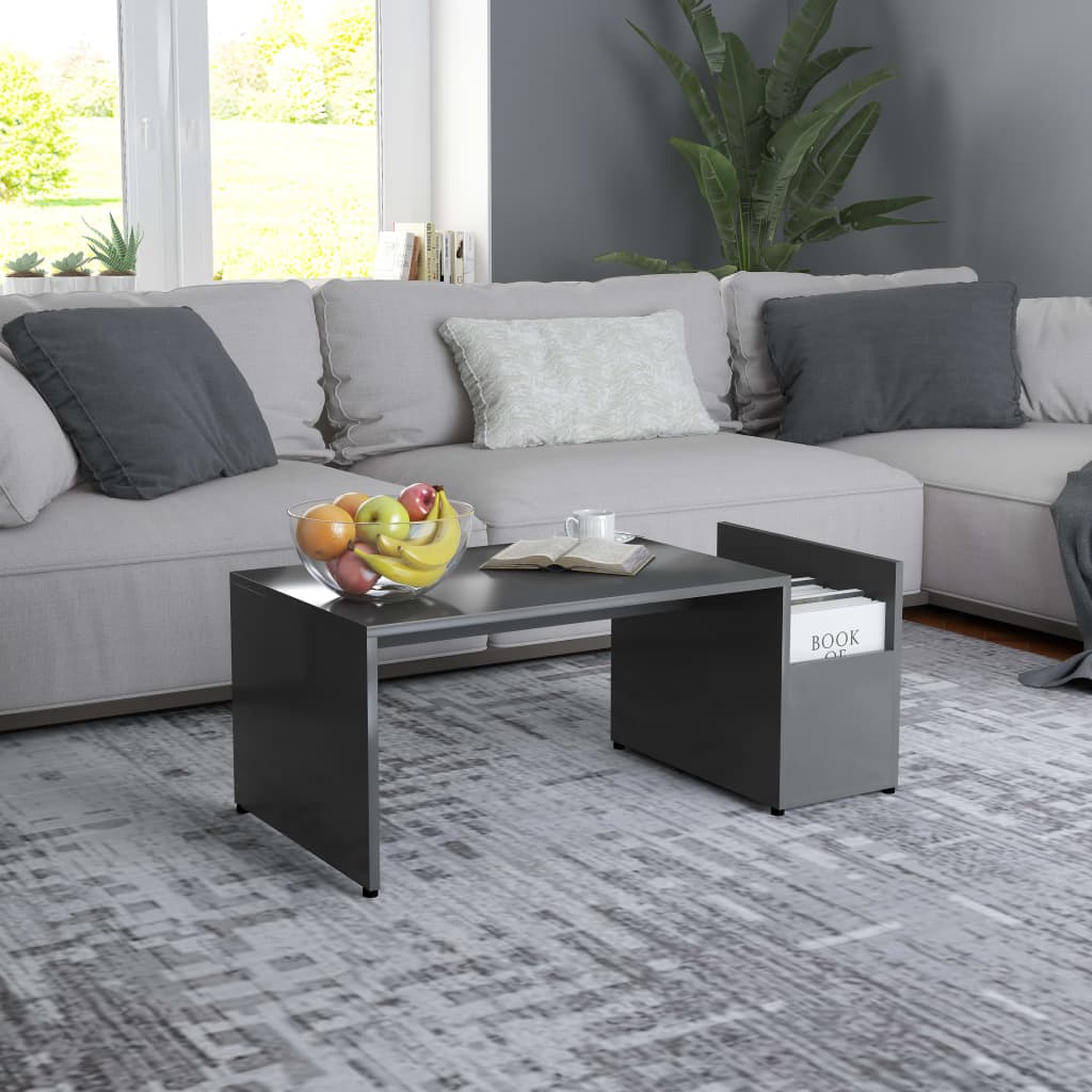 Berkfield Coffee Table Grey 90x45x35 cm Engineered Wood