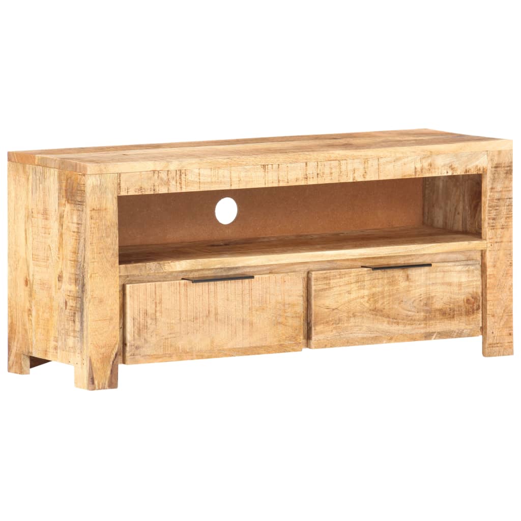 Berkfield TV Cabinet 90x30x40 cm Solid Rough Mango Wood