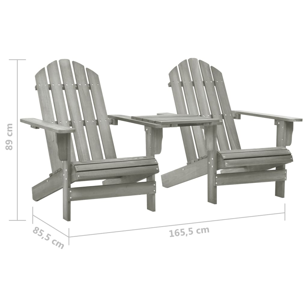 Berkfield Garden Adirondack Chair Solid Fir Wood Grey