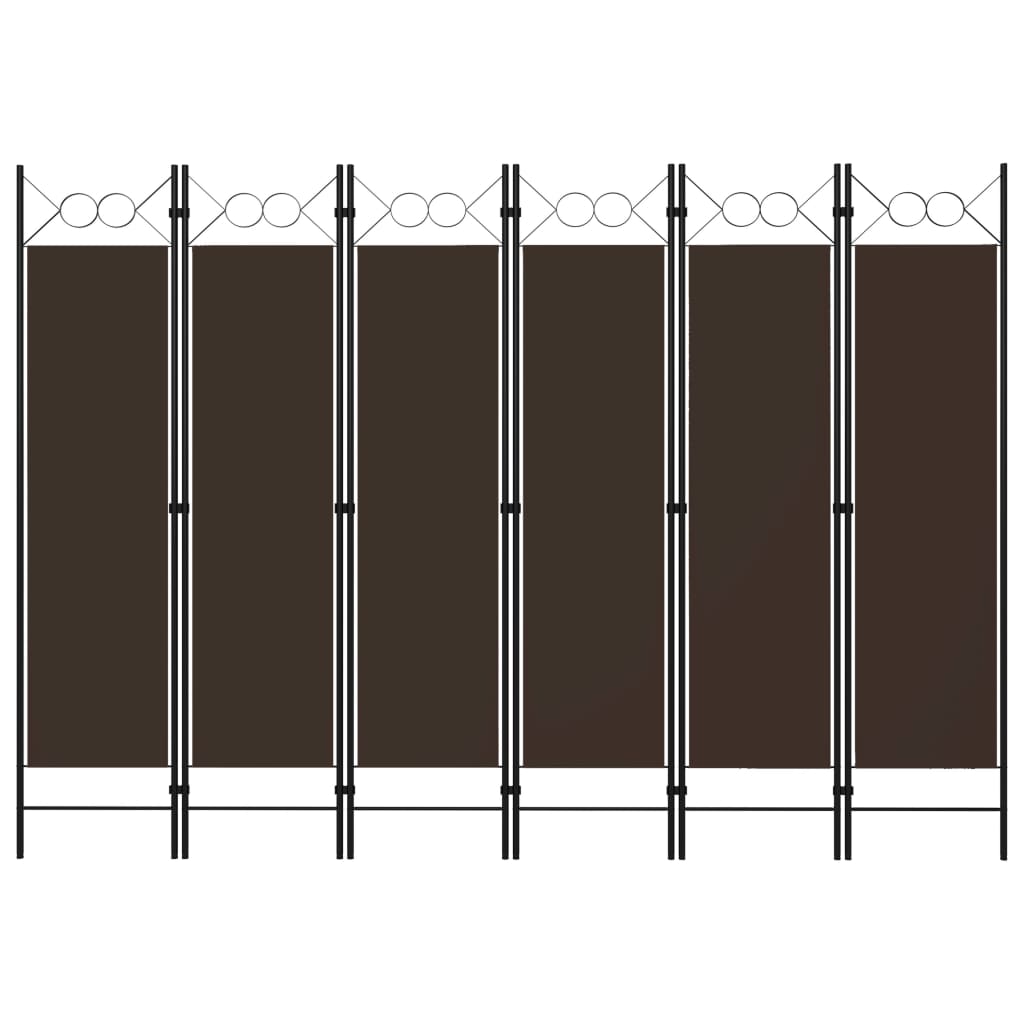 Berkfield 6-Panel Room Divider Brown 240x180 cm