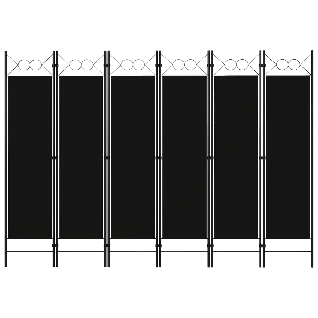 Berkfield 6-Panel Room Divider Black 240x180 cm