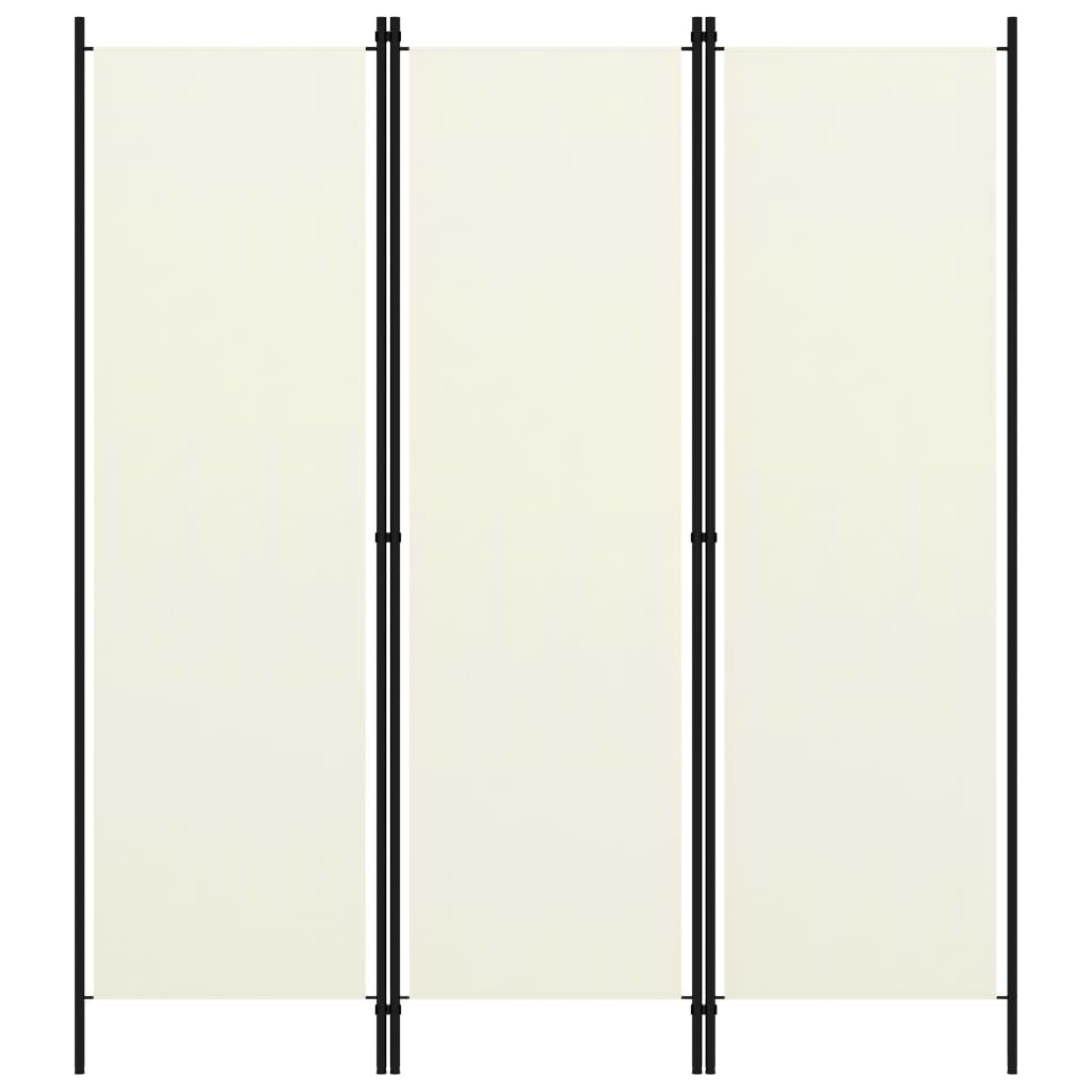 Berkfield 3-Panel Room Divider Cream White 150x180 cm