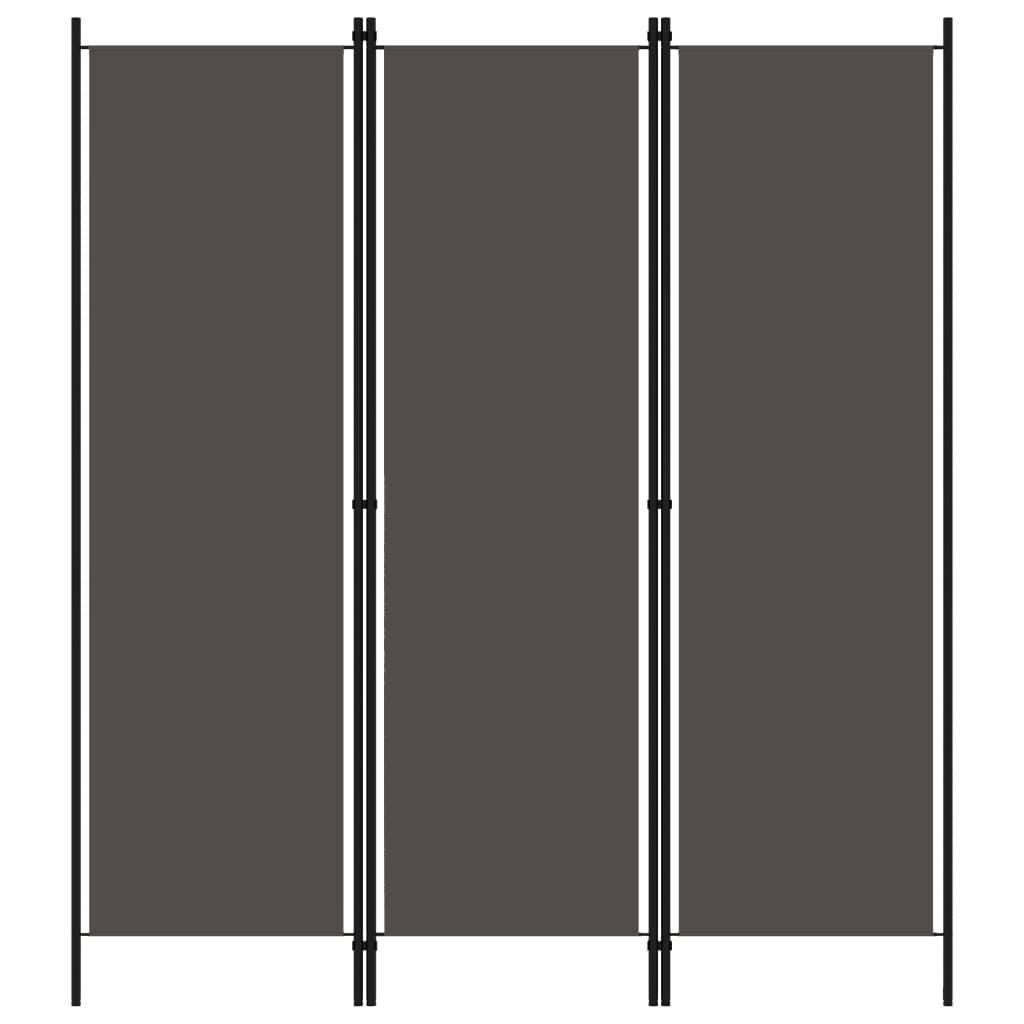 Berkfield 3-Panel Room Divider Anthracite 150x180 cm