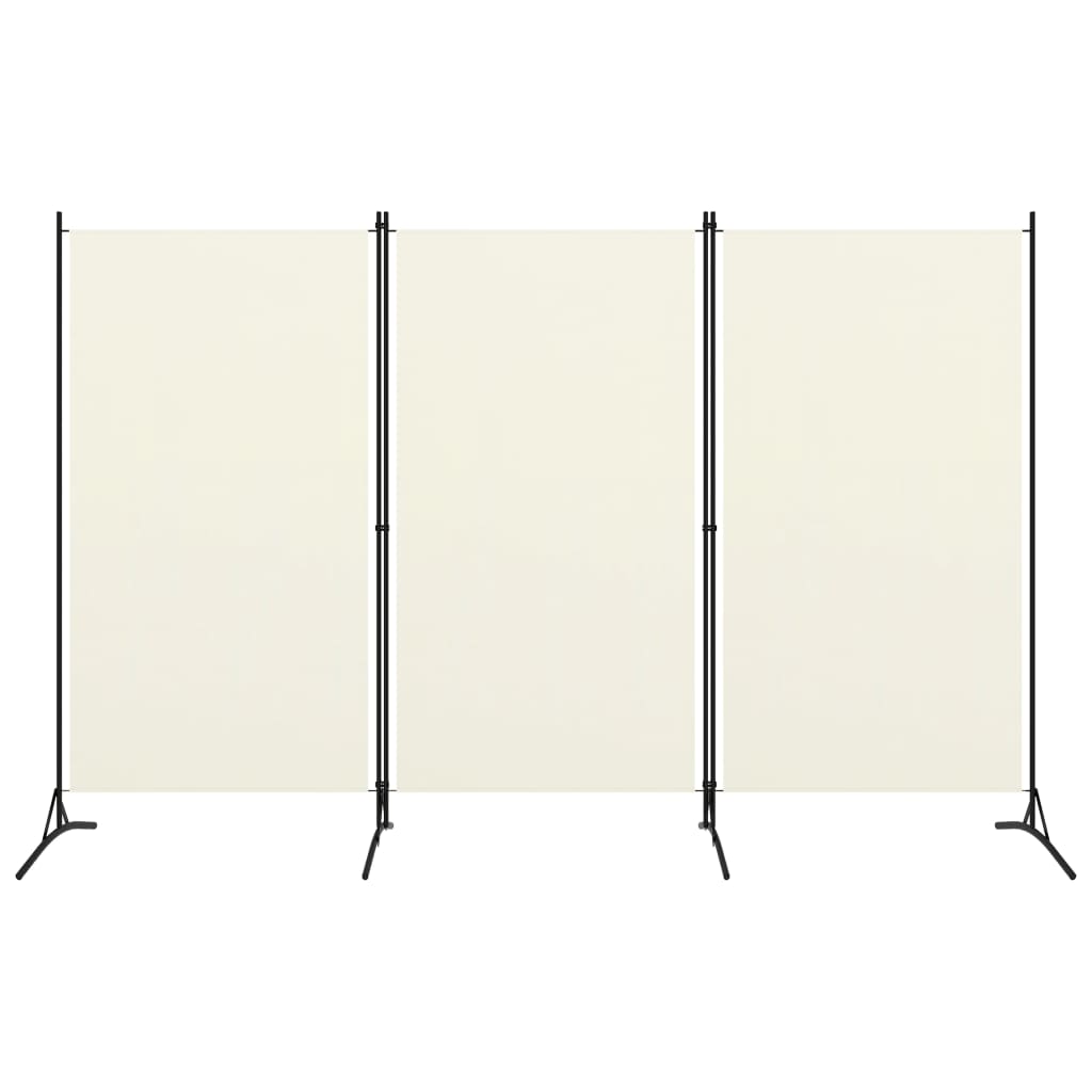 Berkfield 3-Panel Room Divider Cream White 260x180 cm