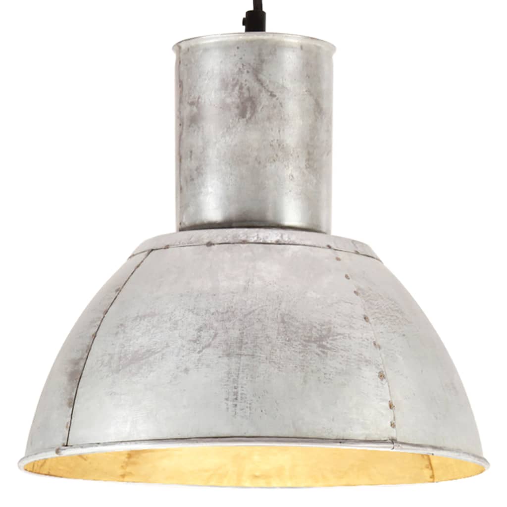 Berkfield Hanging Lamp 25 W Silver Round 28.5 cm E27