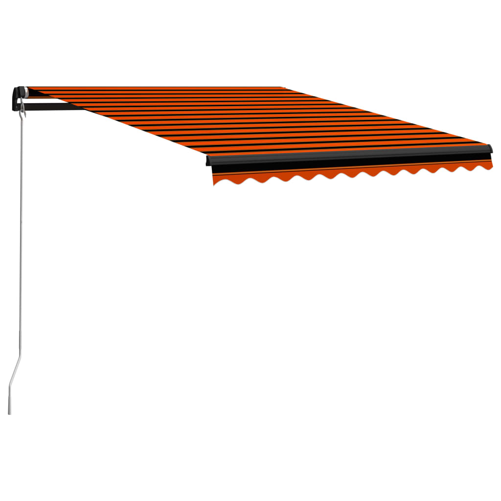 Berkfield Manual Retractable Awning 300x250 cm Orange and Brown