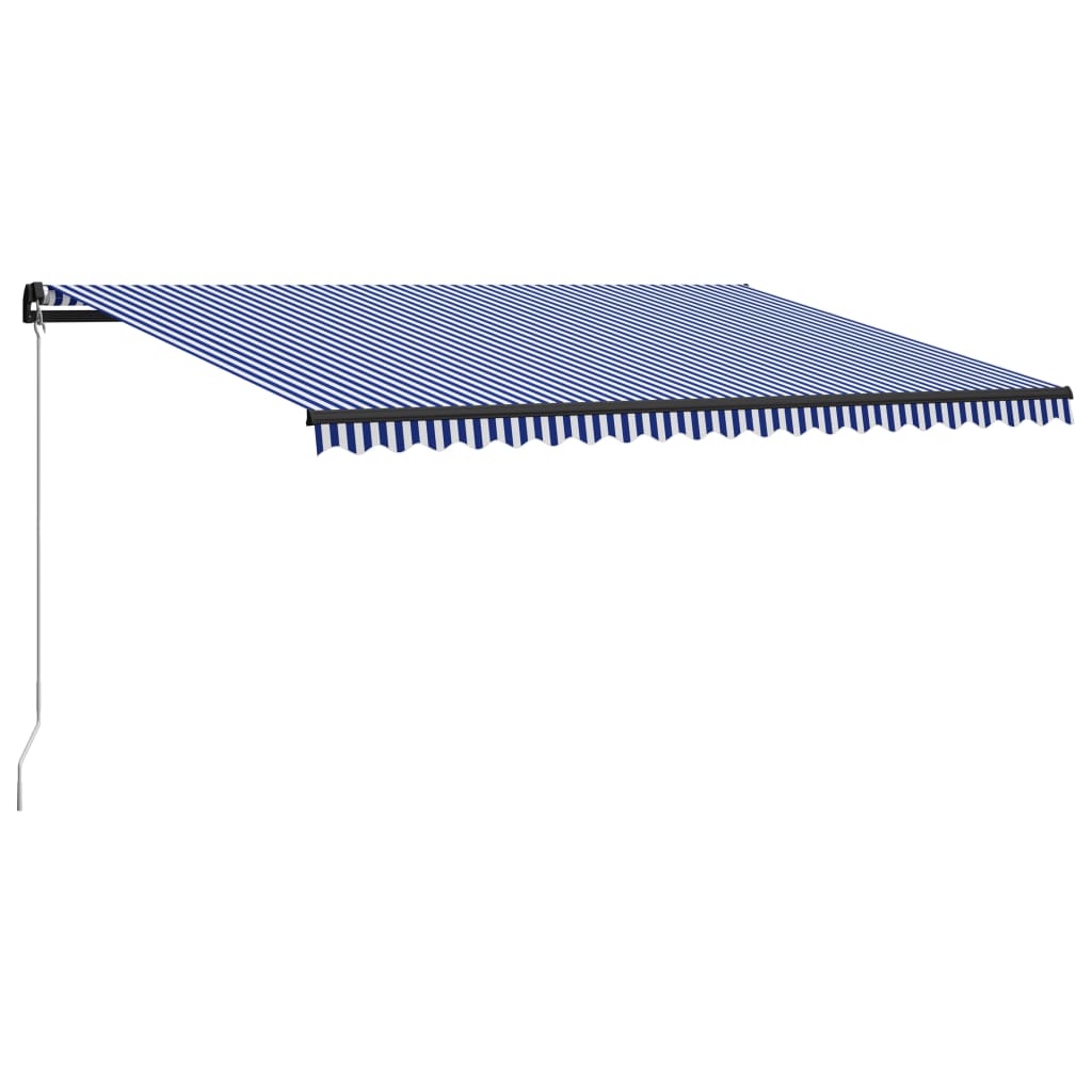 Berkfield Manual Retractable Awning 500x300 cm Blue and White