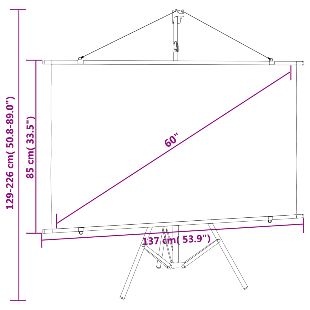 Berkfield Projection Screen with Tripod 60" 16:9