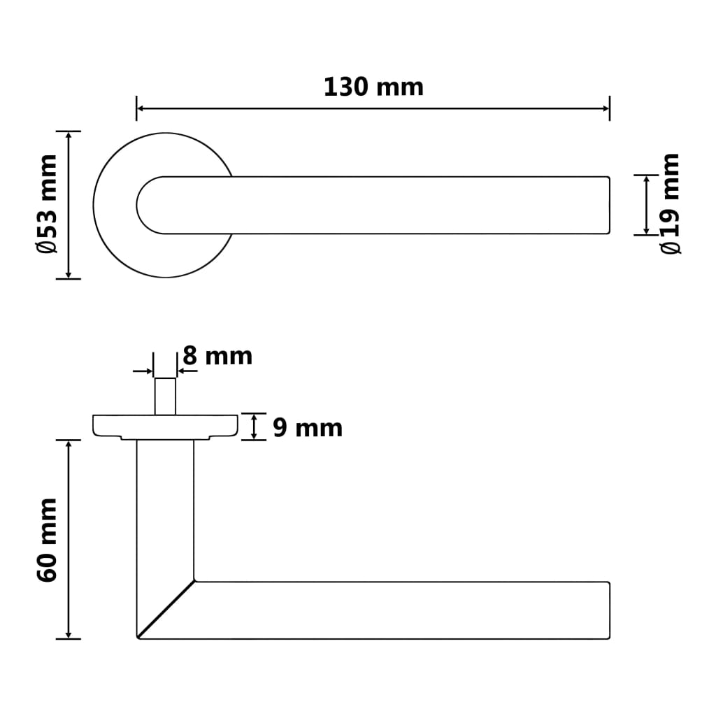 Berkfield Door Handle Set with WC Lock Stainless Steel