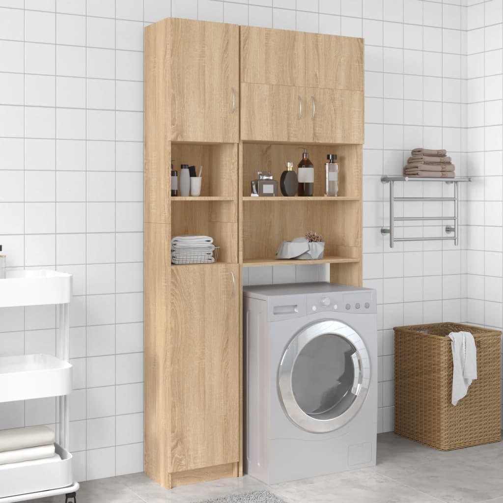 Berkfield Washing Machine Cabinet Set Sonoma Oak Engineered Wood