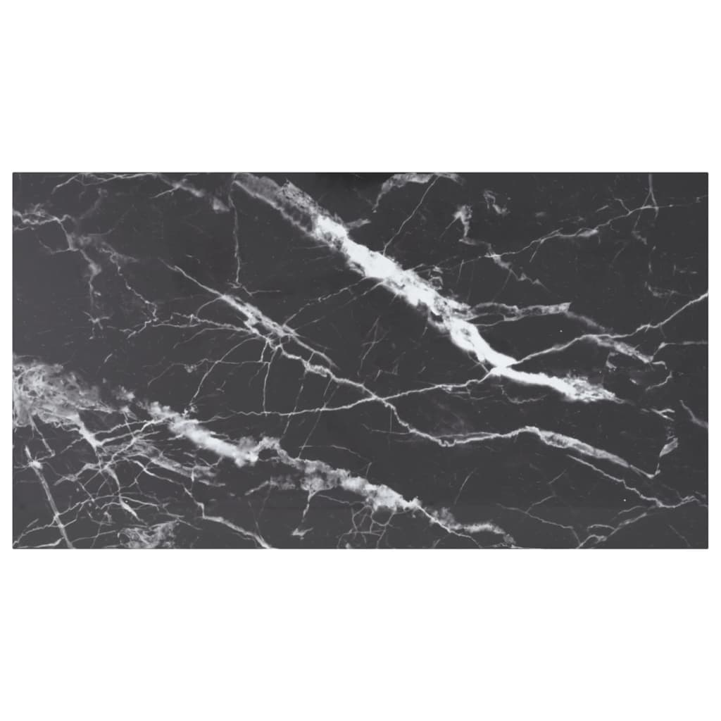 Berkfield Table Top Black 120x65 cm 8mm Tempered Glass with Marble Design