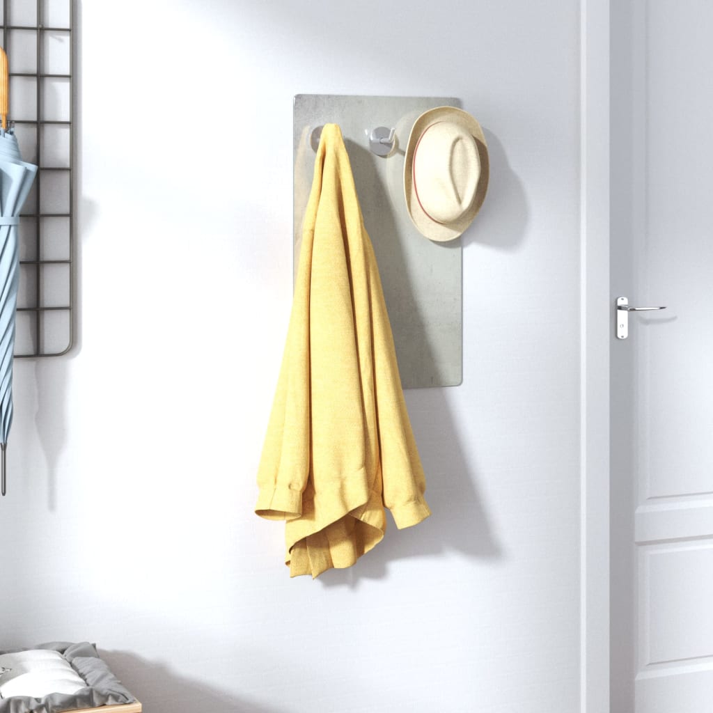 Berkfield Wall Mounted Coat Rack 40x25 cm Tempered Glass Stone Wall