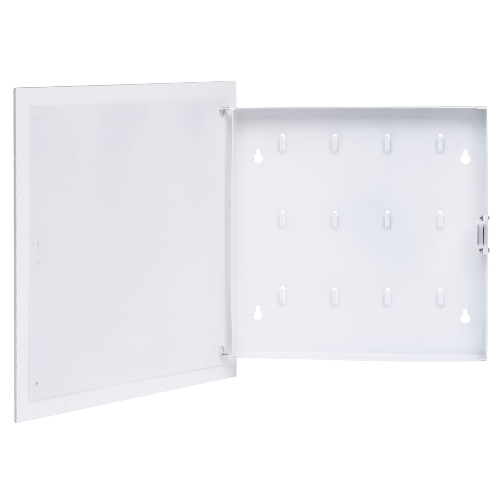 Berkfield Key Box with Magnetic Board White 35x35x5.5 cm