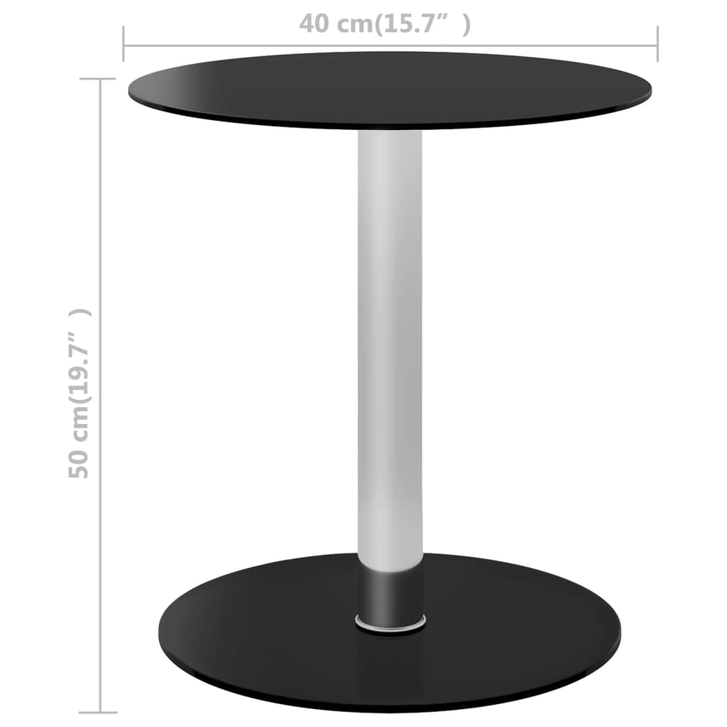 Berkfield Coffee Table Black 40 cm Tempered Glass