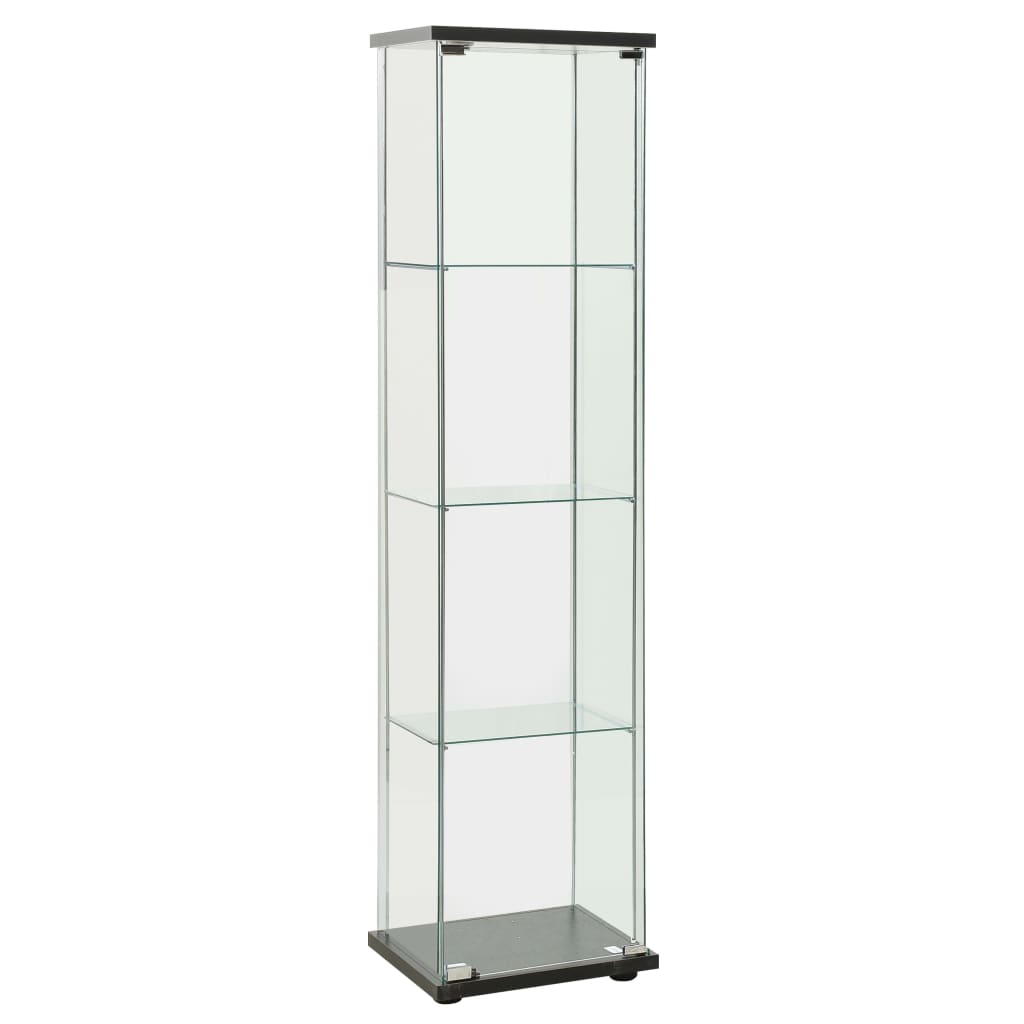 Berkfield Storage Cabinet Tempered Glass Black