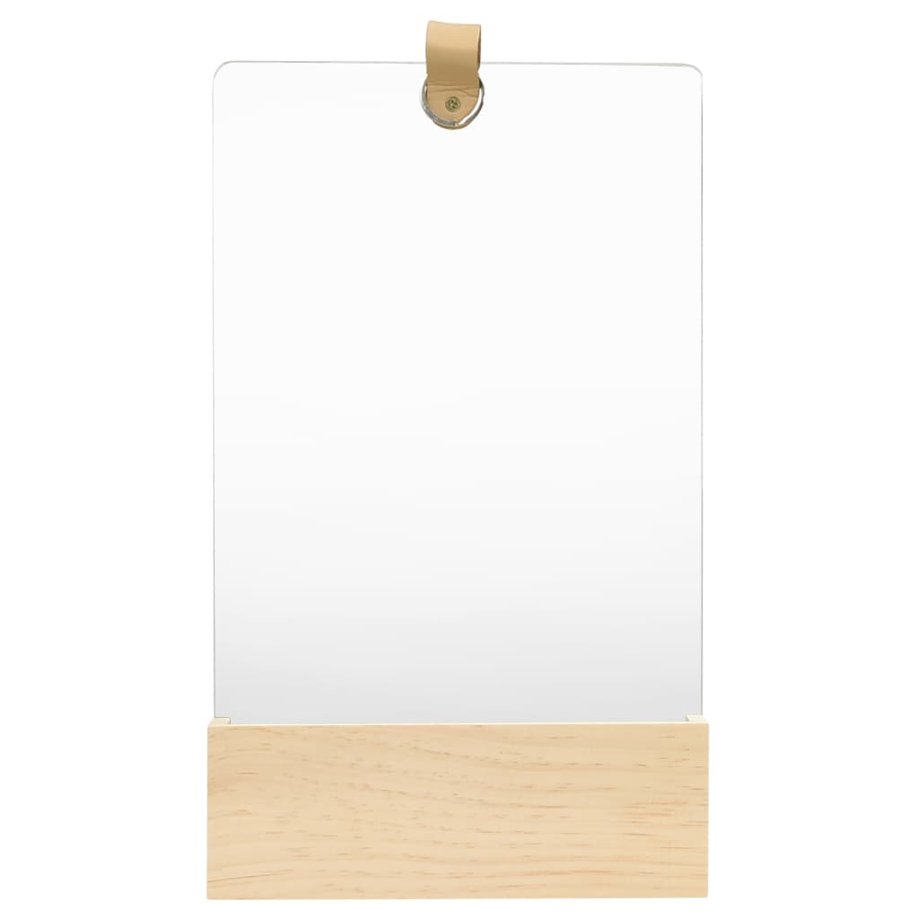 Berkfield Wall Mirror Solid Pinewood 23x39.5 cm