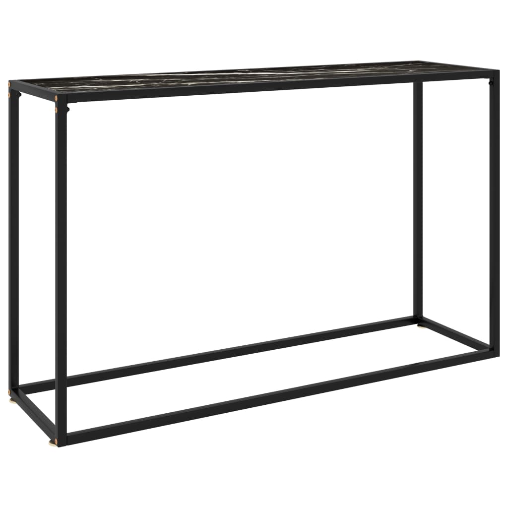 Berkfield Console Table Black 120x35x75 cm Tempered Glass