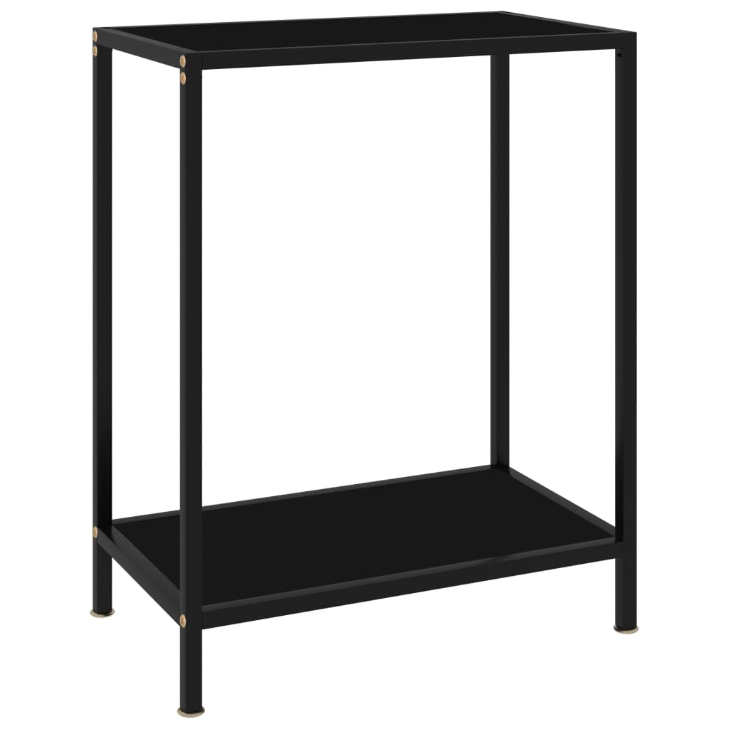 Berkfield Console Table Black 60x35x75 cm Tempered Glass