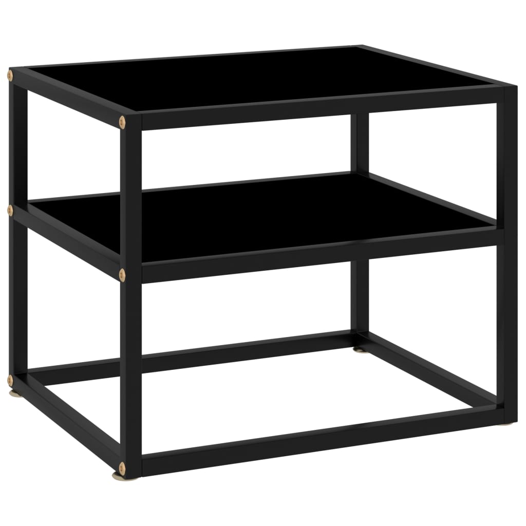 Berkfield Console Table Black 50x40x40 cm Tempered Glass