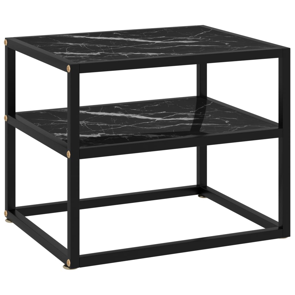 Berkfield Console Table Black 50x40x40 cm Tempered Glass