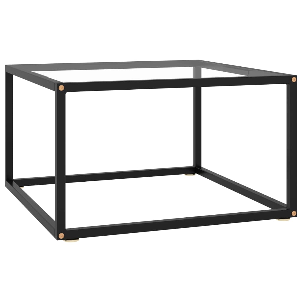 Berkfield Coffee Table Black with Tempered Glass 60x60x35 cm