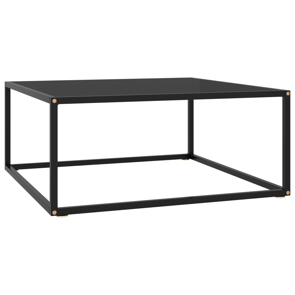 Berkfield Coffee Table Black with Black Glass 80x80x35 cm