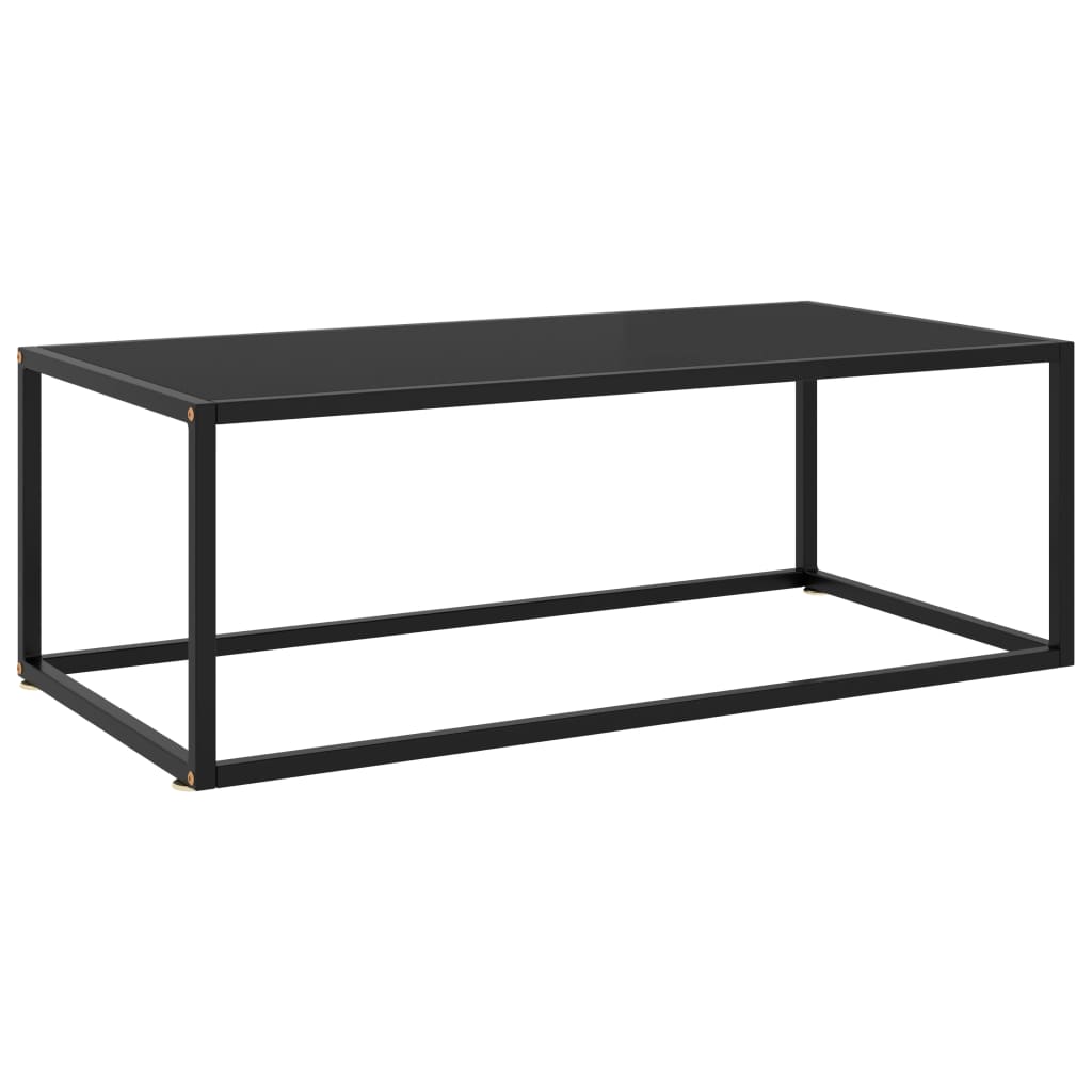 Berkfield Coffee Table Black with Black Glass 100x50x35 cm