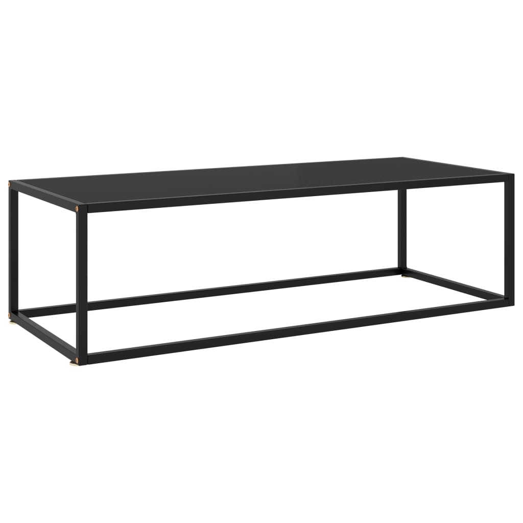 Berkfield Coffee Table Black with Black Glass 120x50x35 cm