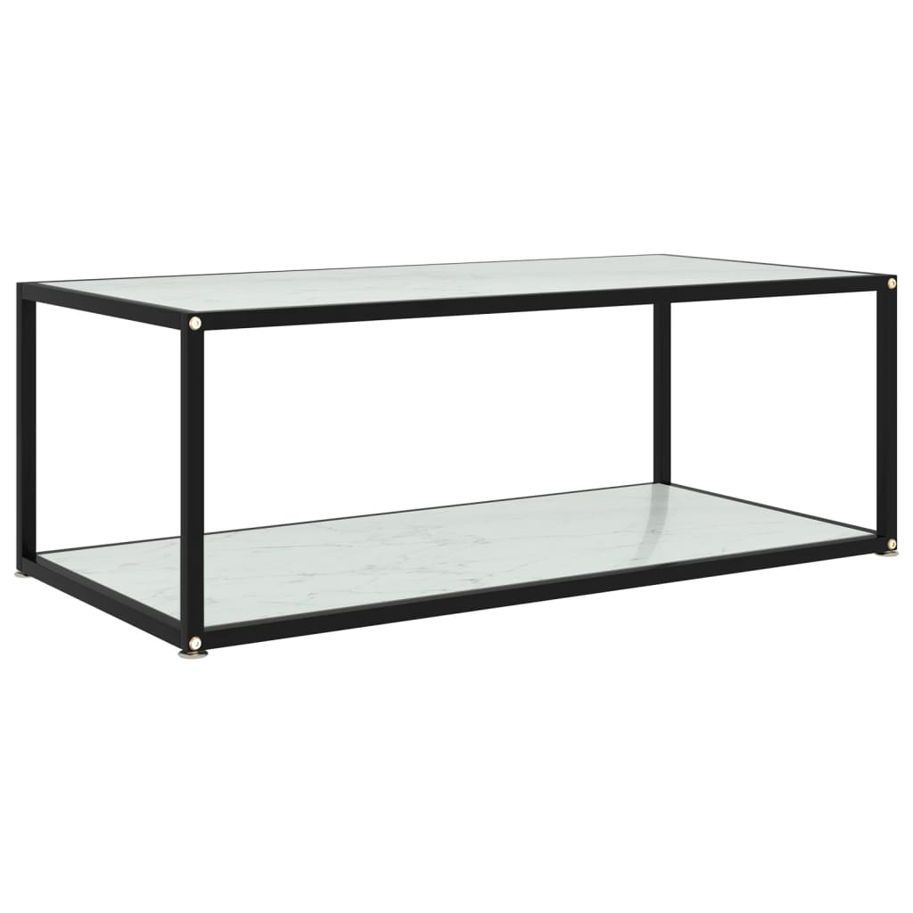 Berkfield Coffee Table White 100x50x35 cm Tempered Glass