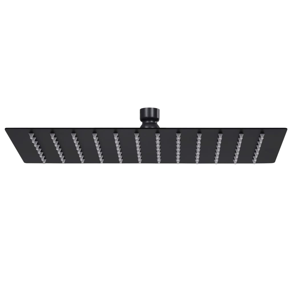 Berkfield Rain Shower Head Stainless Steel 30x20 cm Rectangular Black
