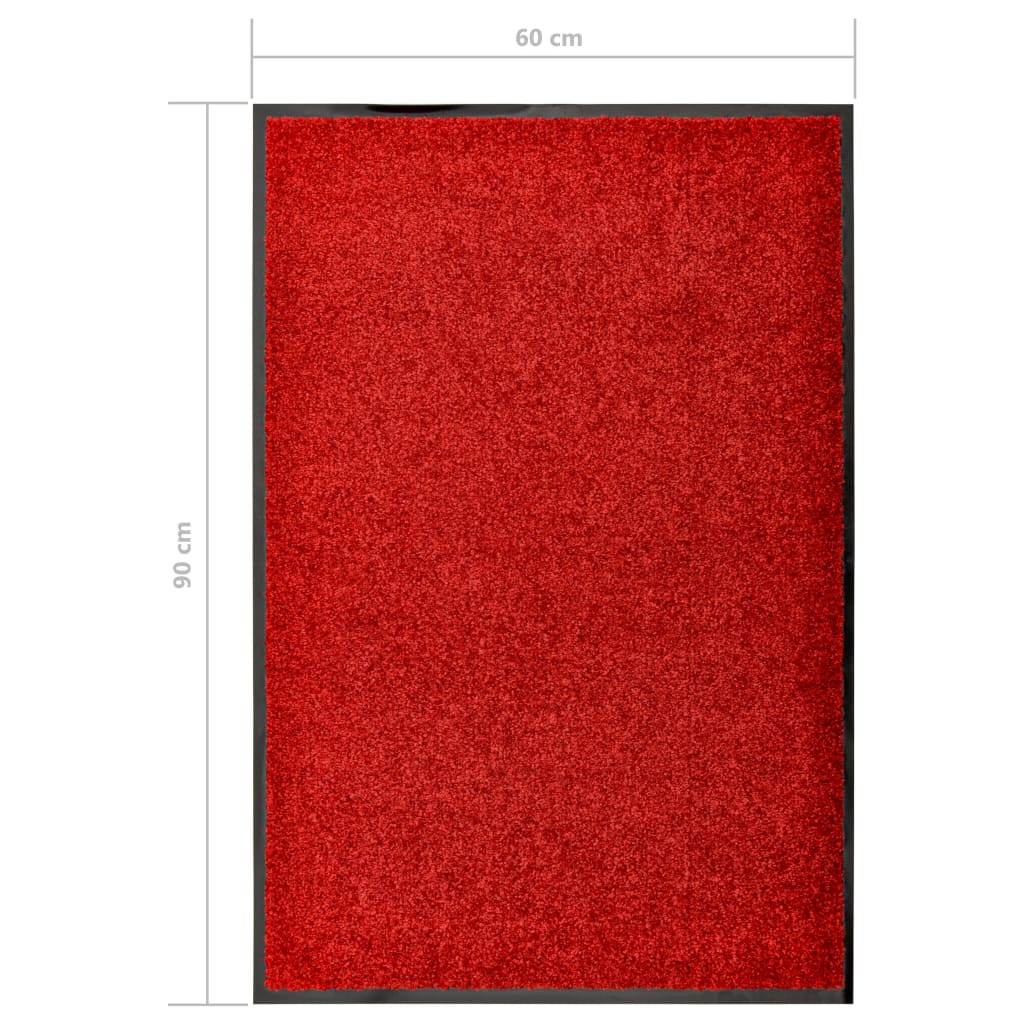 Berkfield Doormat Washable Red 60x90 cm