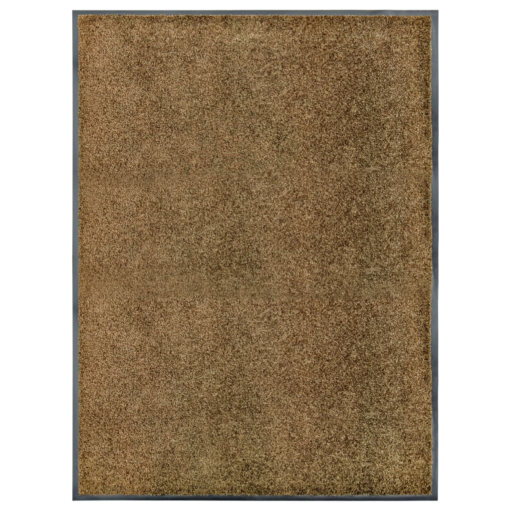 Berkfield Doormat Washable Brown 90x120 cm