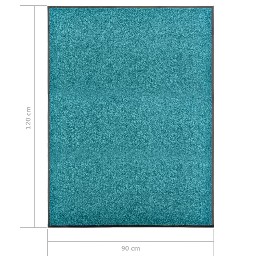 Berkfield Doormat Washable Cyan 90x120 cm
