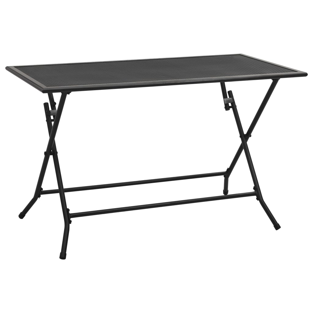 Berkfield Folding Mesh Table 120x60x72 cm Steel Anthracite