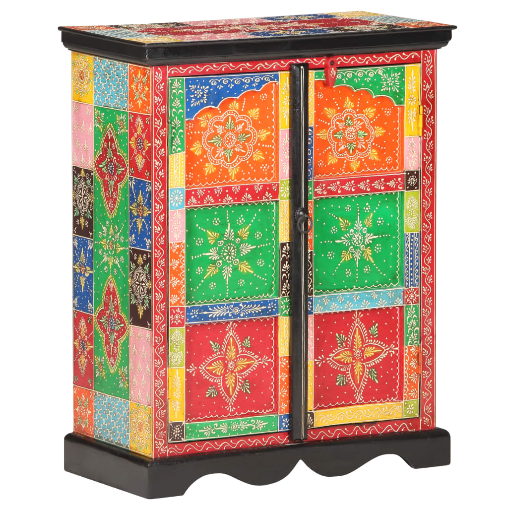 Berkfield Hand Painted Sideboard 60x30x75 cm Solid Mango Wood