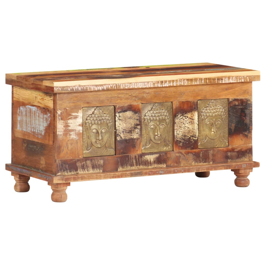 Berkfield Storage Box with Buddha Cladding 90x35x45 cm Reclaimed Wood