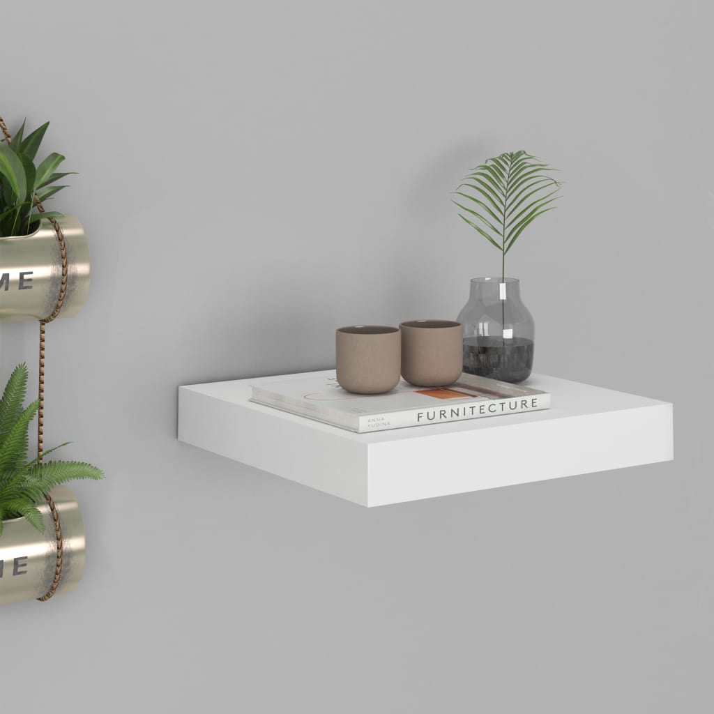 Berkfield Floating Wall Shelf White 23x23.5x3.8 cm MDF