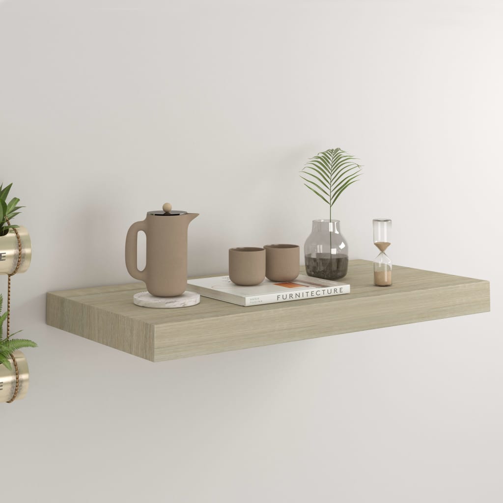 Berkfield Floating Wall Shelf Oak 50x23x3.8 cm MDF