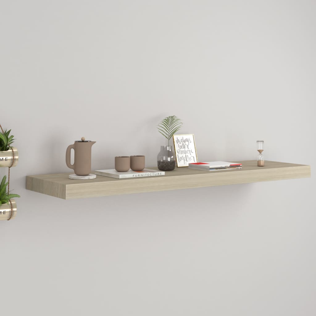 Berkfield Floating Wall Shelf Oak 90x23.5x3.8 cm MDF