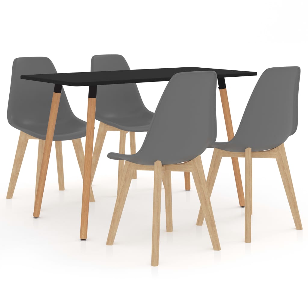 Berkfield 5 Piece Dining Set Grey