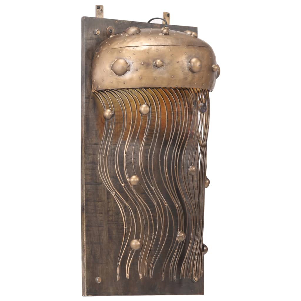 Berkfield Wall Lamp in Jellyfish Design Iron and Solid Mango Wood