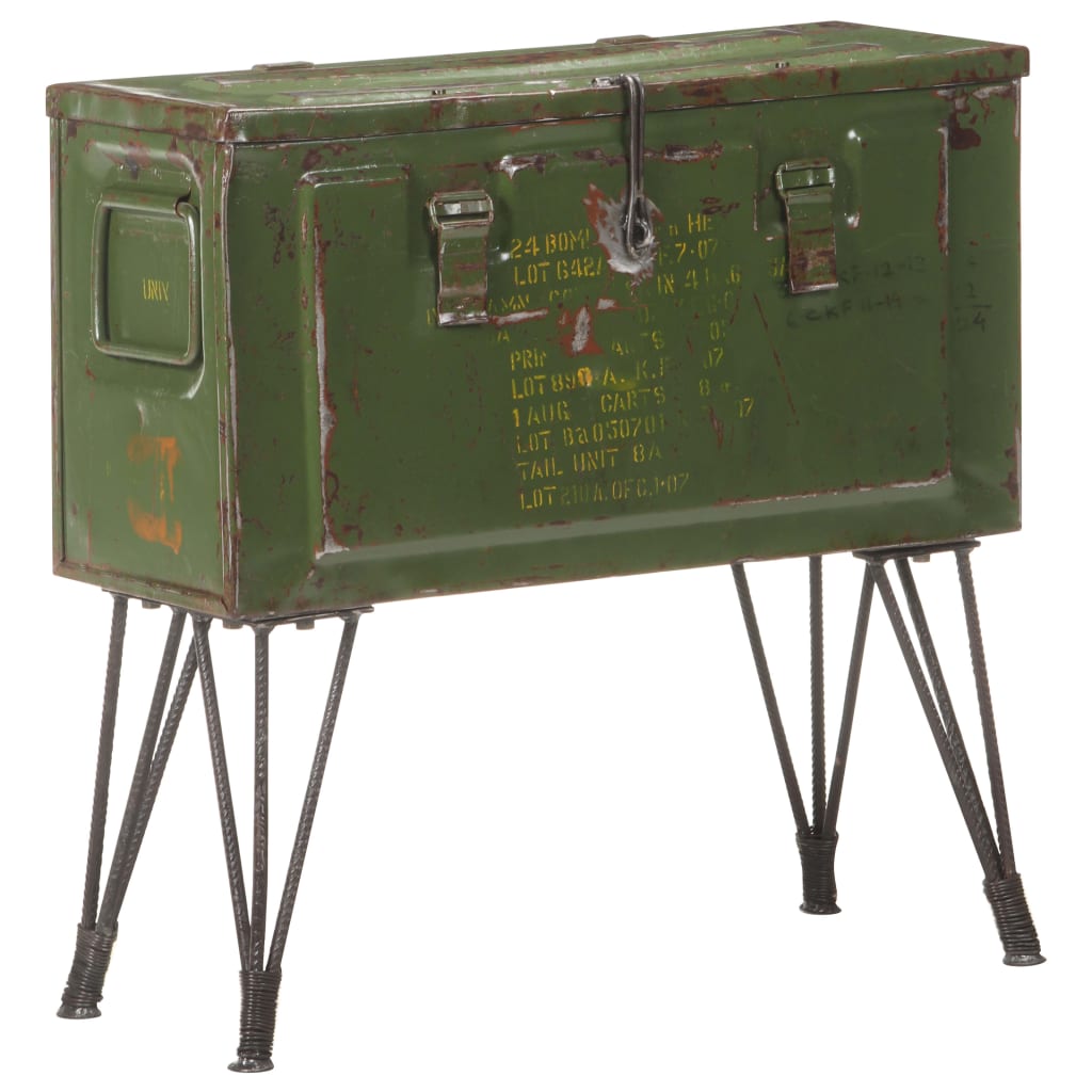 Berkfield Storage Trunk Military Style 68x24x66 cm Iron