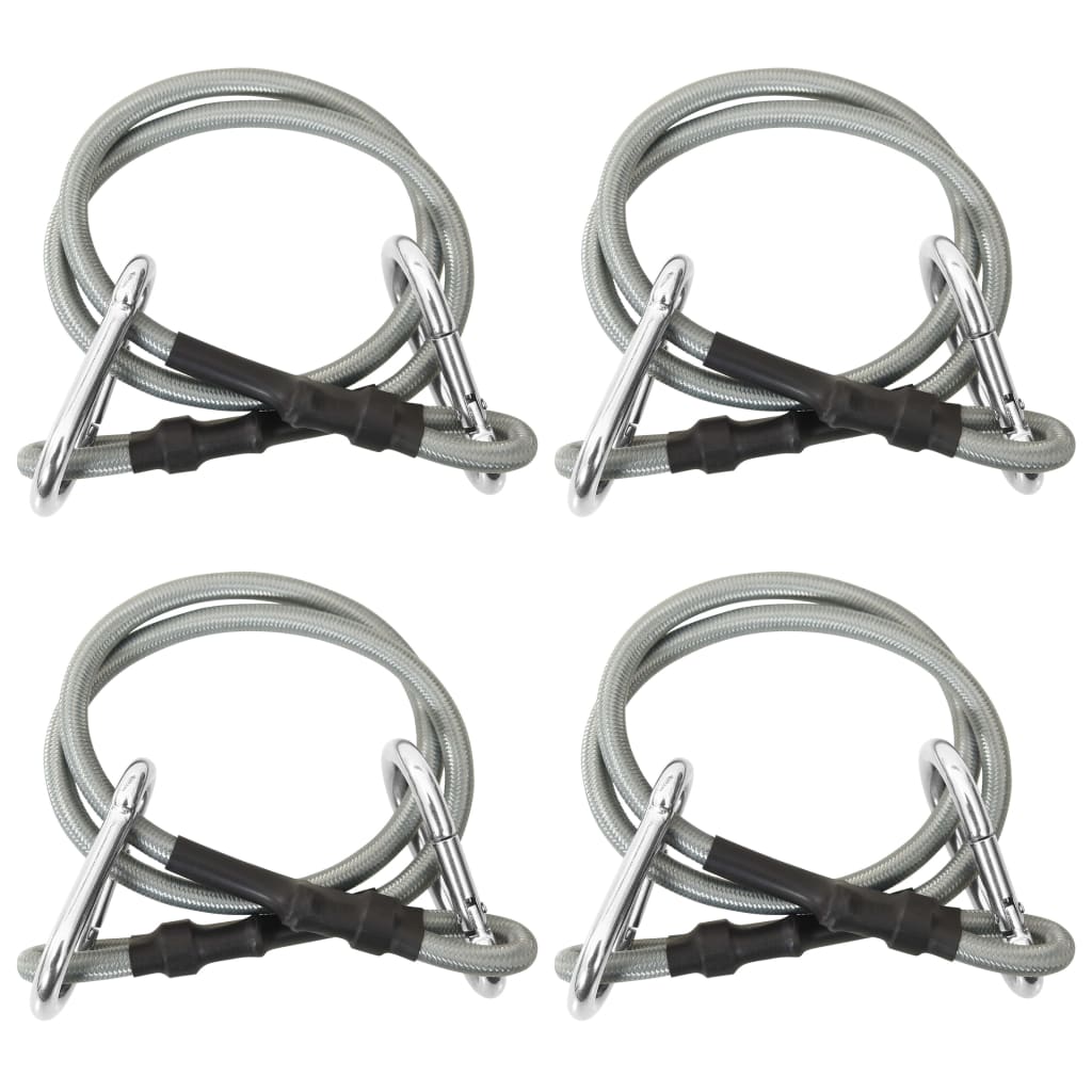 Berkfield Ropes with Carabiner 4 pcs Rubber